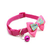 Plaid Print Puppy Dogs Adjustable Bow Tie Nylon Collar Pet Supplies