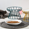 Cat Lift Bowl With Metal Stand Pet Ceramic Food Snacks Feeding Elevated