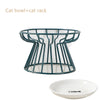 Cat Lift Bowl With Metal Stand Pet Ceramic Food Snacks Feeding Elevated