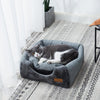 Plush Foldable Dog Cat Bed Non-slip Pet Kennel Gray Kitten House Indoor