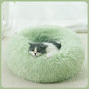 Round Cat Bed Dogs Bed House Kennel Pet Mats Soft Long Plush Mat