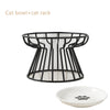 Cat Lift Bowl With Metal Stand Pet Ceramic Food Snacks Feeding Elevated