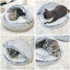 Winter Long Plush Pet Cat Bed Round Cat Cushion Cat House 2 In 1 Warm