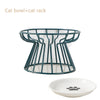 Cat Lift Bowl With Metal Stand Pet Ceramic Food Snacks Feeding Elevated