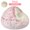 Winter Long Plush Pet Cat Bed Round Cat Cushion Cat House 2 In 1 Warm