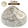 Winter Long Plush Pet Cat Bed Round Cat Cushion Cat House 2 In 1 Warm