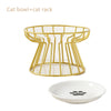 Cat Lift Bowl With Metal Stand Pet Ceramic Food Snacks Feeding Elevated