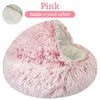 Winter Long Plush Pet Cat Bed Round Cat Cushion Cat House 2 In 1 Warm