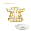 Cat Lift Bowl With Metal Stand Pet Ceramic Food Snacks Feeding Elevated