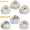 Winter Long Plush Pet Cat Bed Round Cat Cushion Cat House 2 In 1 Warm