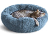 Round Cat Bed Dogs Bed House Kennel Pet Mats Soft Long Plush Mat